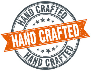 hand crafted round grunge ribbon stamp