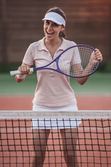 Girl playing tennis