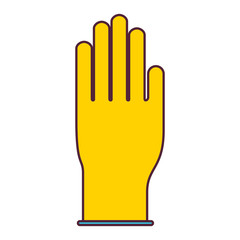 glove icon in color sections silhouette