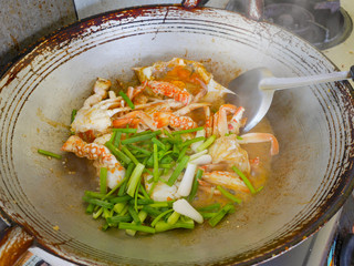 hot and spicy fried crab