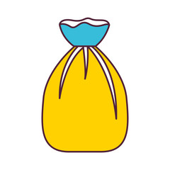 garbage bag tied in color sections silhouette