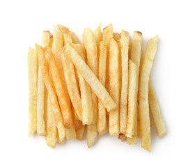 Top view of fried potato sticks