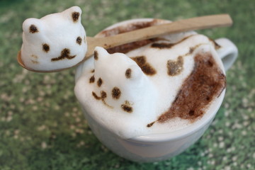  lovely cat cafe coffee 3D cartoon handmade