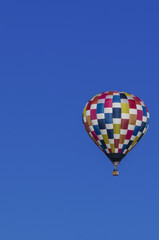 multicolor hot air balloon to the right