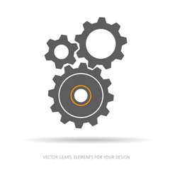 Gear and cogwheel. Vector illustration. Template for logo, branding or other design products