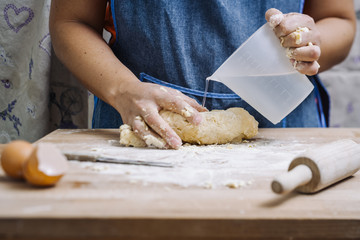 Traditional home made pasta making of