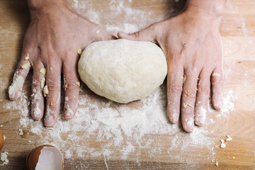 Traditional home made pasta making of