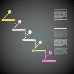 Infographic template. It can be used to organize the workflow, diagram, parameters of business ideas, banner, web design.
