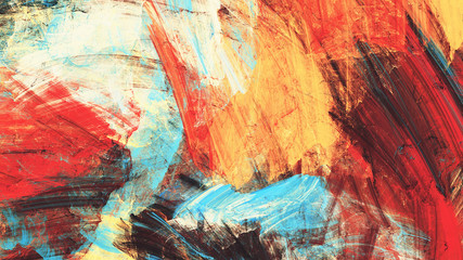 Bright artistic splashes on white. Abstract painting color texture. Modern futuristic pattern. Multicolor dynamic background. Fractal artwork for creative graphic design. © Alena