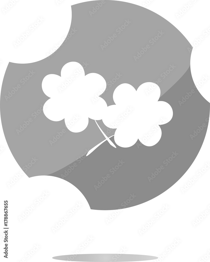 Poster flower app web glossy icon button . flat sign isolated on white background
