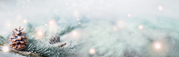 Magic Winter Landscape at Christmas Time  - Panorama, Banner, Background