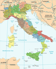 Italy Map - Vector Illustration