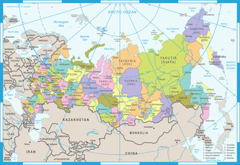 Russia Map - Vector Illustration