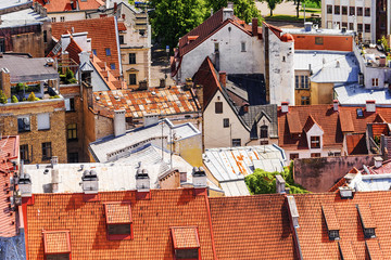 old roofs in Riga, Latvia
