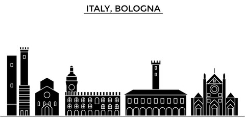 Italy, Bologna architecture skyline, buildings, silhouette, outline landscape, landmarks. Editable strokes. Flat design line banner, vector illustration concept.  © iconsgraph