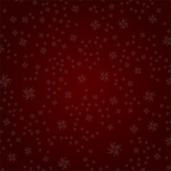 Snowflakes pattern on a red background. Beautiful christmas background.