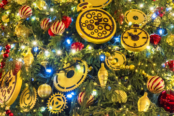 Beautifully decorated Christmas tree