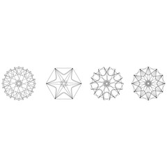 Geometric set stars and flowers for gifts and holidays pattern vector EPS10