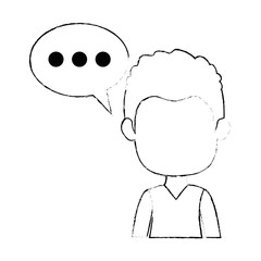 businessman with speech bubble avatar character icon