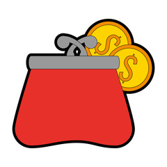 female wallet with coins