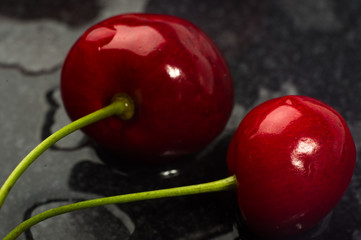 large ripe red sweet cherries