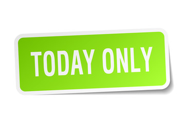 today only square sticker on white