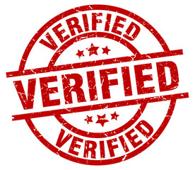 verified round red grunge stamp