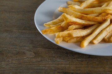French fried chips in plate