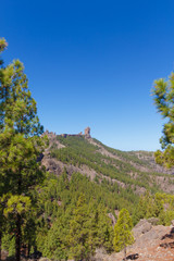 Fototapeta na wymiar Rock Nublo, Gran Canaria, Spain, view from presa de los hornos, sunny summer day