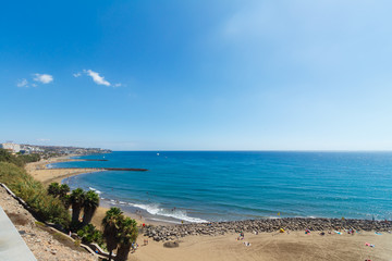 Fototapeta na wymiar Playa Ingles, Mas Palomas, Gran Canaria, on sunny summer day