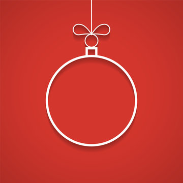 Christmas Ball Outline. Christmas Greeting Card. Vector Illustra