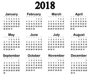 Great new wall calendar 2018. Vector illustration