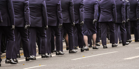 A number of prison officers form a guard of honour, at the  funeral of a fellow Prison Officer who...