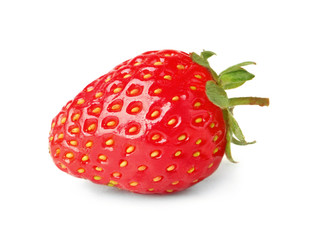 Fresh ripe strawberry, isolated on white