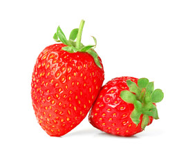 Fresh ripe strawberries, isolated on white