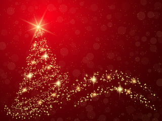 Christmas and New Year red vector background