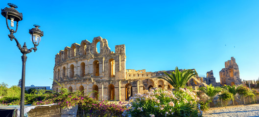 Naklejka premium El Djem Colosseum amphitheater. Tunisia, North Africa