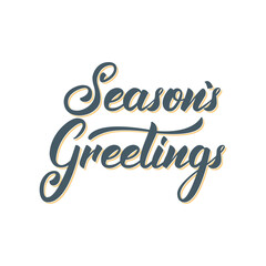 Seasons Greetings text lettering design. Christmas and New Year greeting typography © Stock Vector One