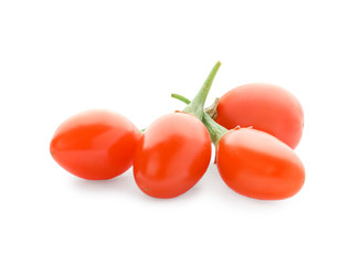 Goji berries on white background