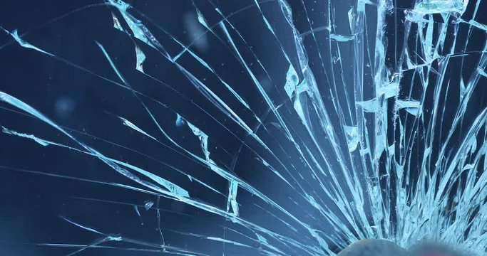 Shattering glass screen. Breaking and cracking screen