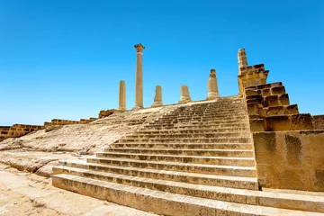 Fotobehang Ancient ruins in roman town Uthina (Oudhna). Tunisia, North Africa © Valery Bareta