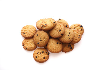 Chocolate chip cookie isolated in white background