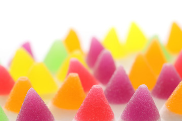 Colorful jelly candy isolated in white background