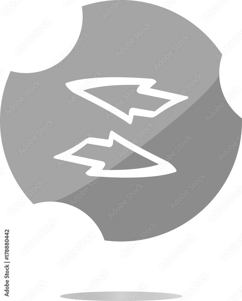 Aufkleber button web icon with arrow set . trendy flat style sign isolated on white background