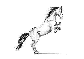 Obraz na płótnie Canvas Vector line sketch horse