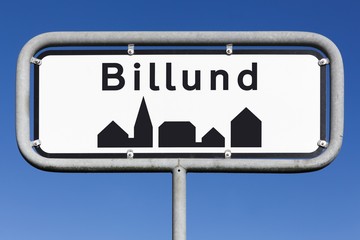 Billund city road sign in Denmark © Ricochet64