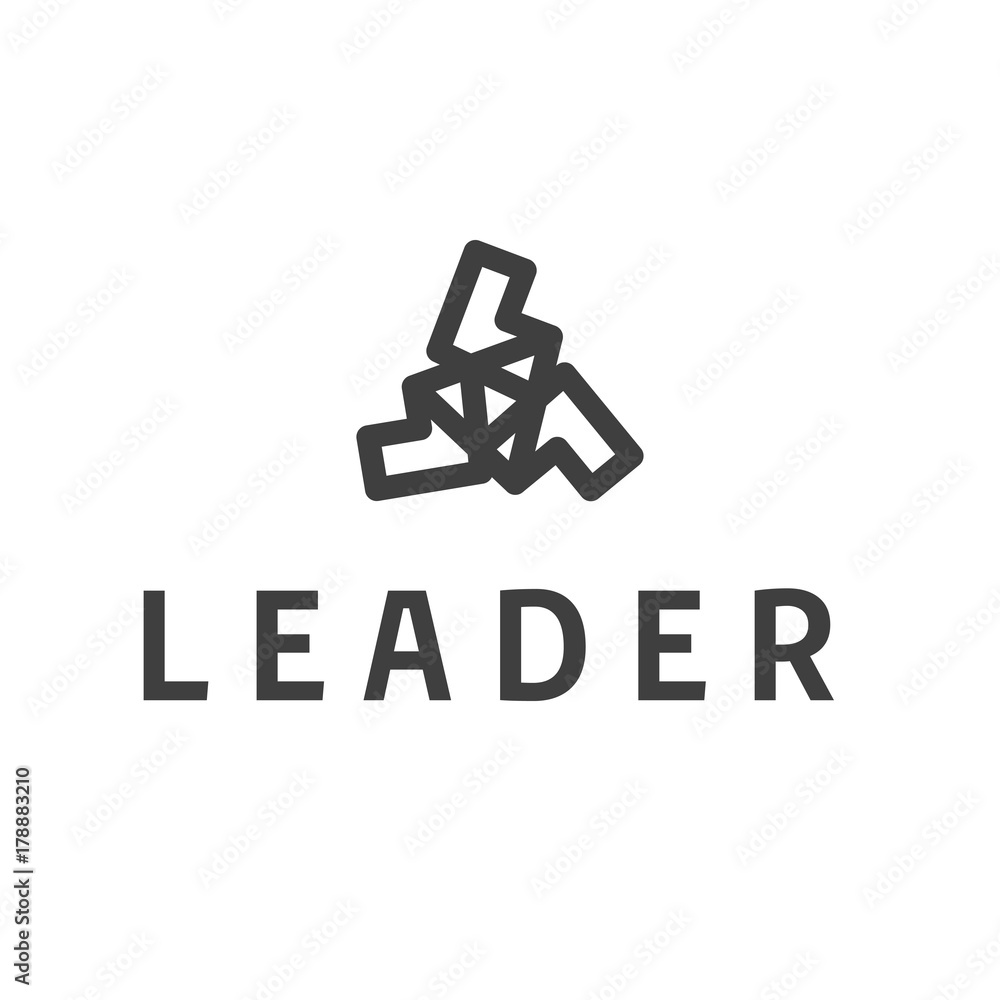 Poster abstract logo design template with geometric element and triangle in center