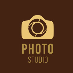 Vector logo for photographer or photo studio. Vector logo design for photo studio. Photo or video camera symbol