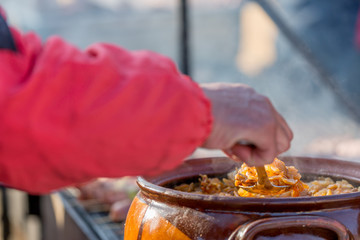 Stirring up the food