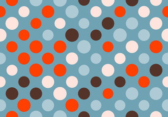 Naklejka na ściany i meble Seamless polka dot pattern. Vector repeating texture.
